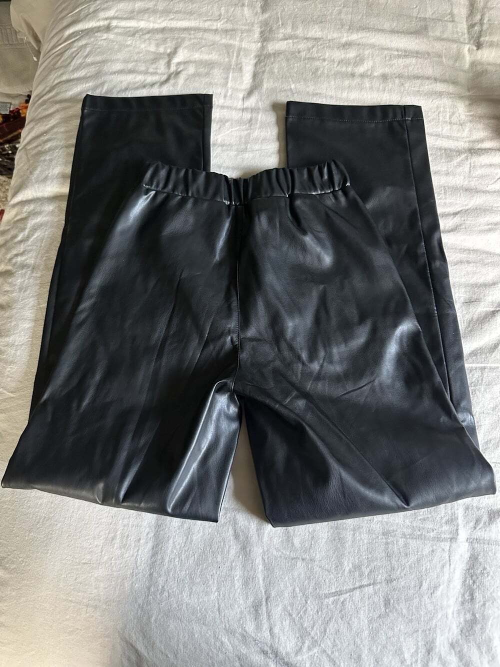 Kendall + Kylie Faux Leather Straight Leg Pants Black Women’s Size S - Picture 4 of 6